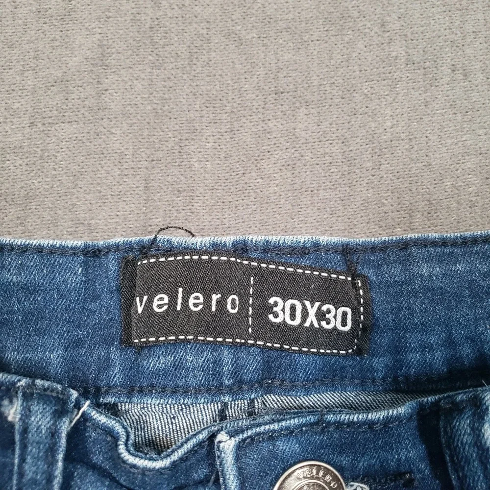 Velero Jeans Mens 30x30 Blue Distressed Slim Fit Stretch Denim‎